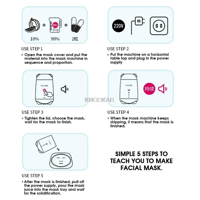 DIY Schönheit Maschine Obst Gemüse Gesichtsmaske Maker Antomatic Gesichts Natürliche Kollagen Spa Sichere Hautpflege Heimgebrauch Instrument