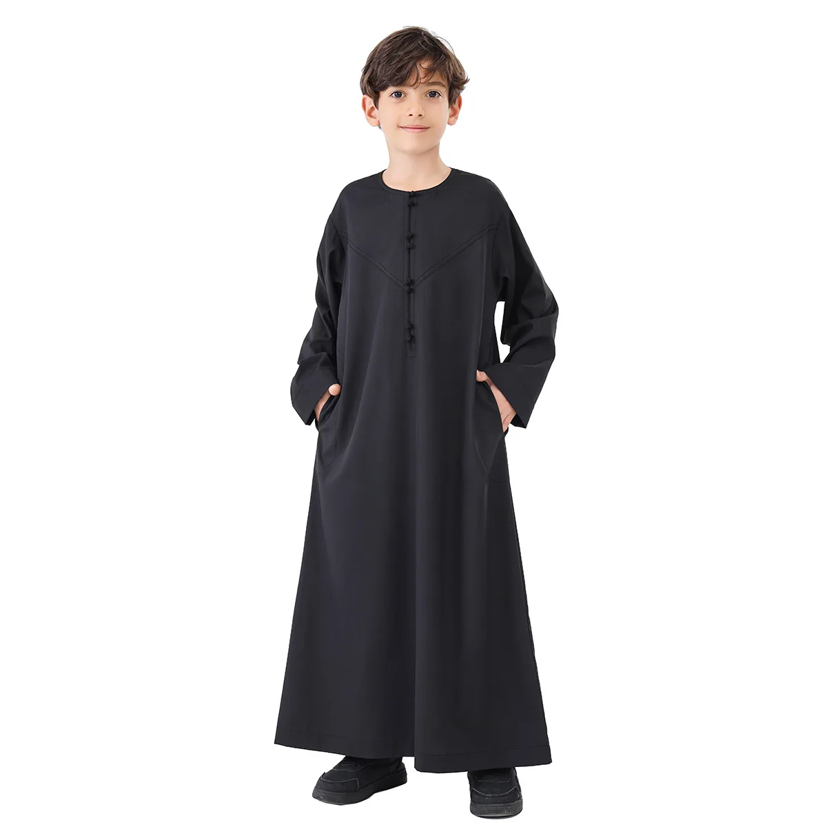 Eid มุสลิมเด็ก Jubba Thobe เด็กชุดเสื้อยาว 2025 Ramadan เด็ก Robe Saudi Musulman สวมใส่ Abaya Caftan ดูไบอาหรับชุด