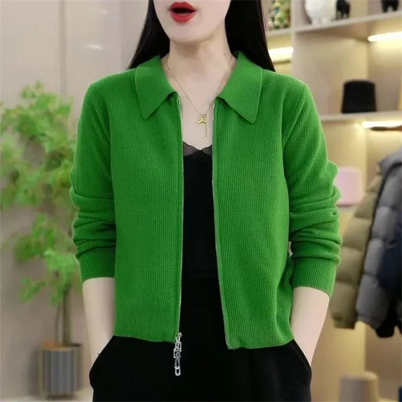 

2025 Autumn Knitted Cardigan Women Long-Sleeved Temperament Cardigan Coat Ladies Casual Knitted Sweater Jackets Female Outerwear