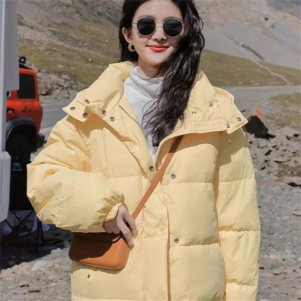 2025 신상 파카 한국산 다운 코튼 재킷 여성 겨울 코트 여학생 패션 후드 파카 오버코트 두꺼운 따뜻한 코트