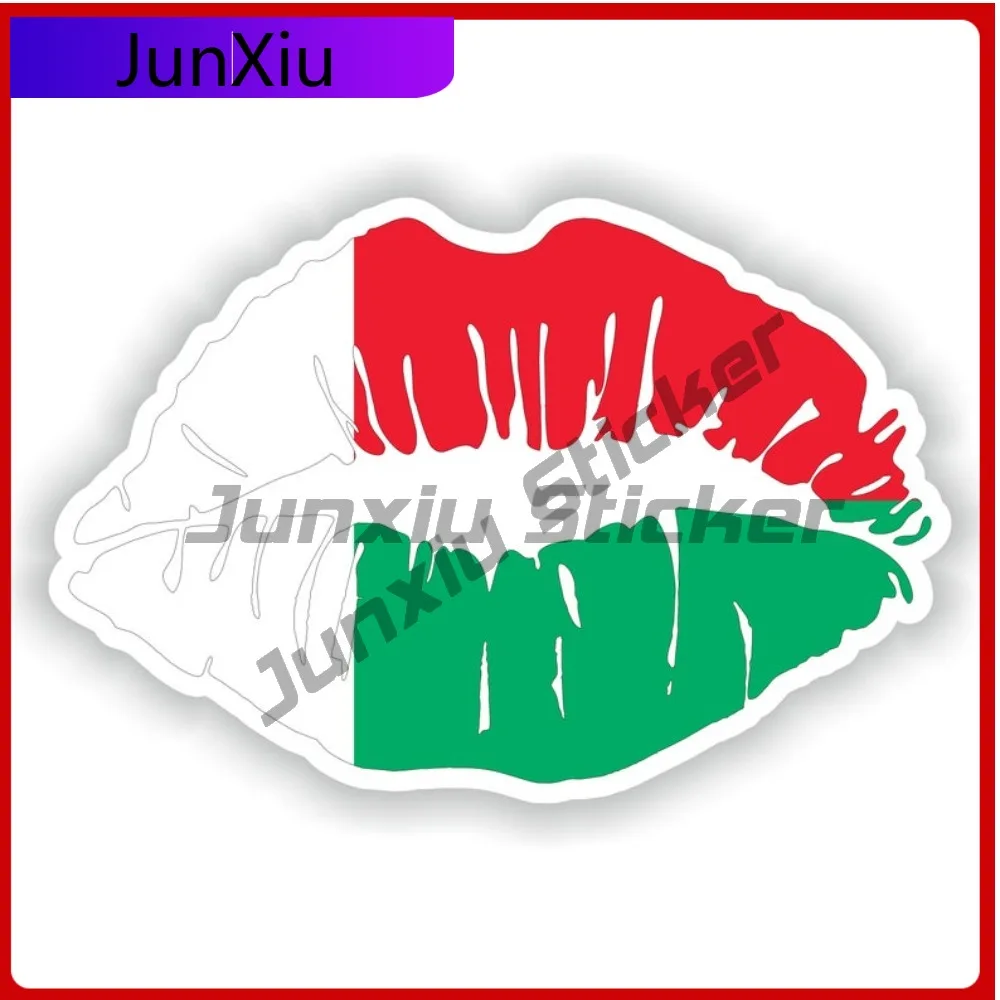 

Madagascar Flag Lips Shape With National Emblem Vinyl Car Decals Camper Decals Sticker For Car Decoration Motorcycle Refit Stick