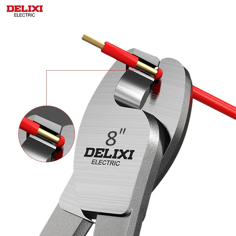 DELIXI ELECTRIC Cable Cutter ,Wire Stripper Pliers，Chromium Vanadium Steel Forging，Used to Sharp Cutting Cables and Strip Wires