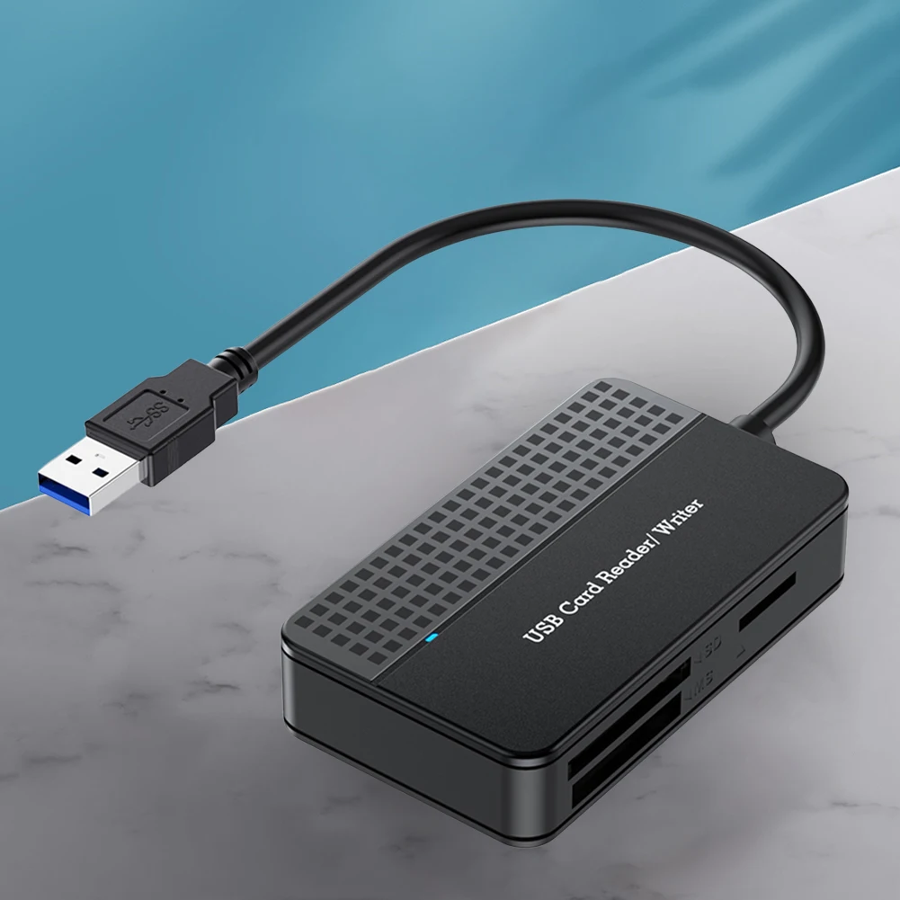 

USB 3.0 Type C Memory Smart Card Reader 4 in 1 Flash Card Adapter 5Gbps Memory Card Writer 20cm Cable SD TF CF MS