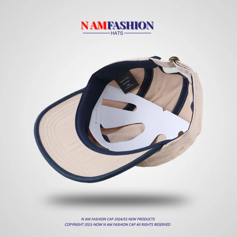 Retro Color Matching High-Grade Five-Piece Hat Female Korean Style Soft Top Street Tide Brand Matching Baseball Cap Men