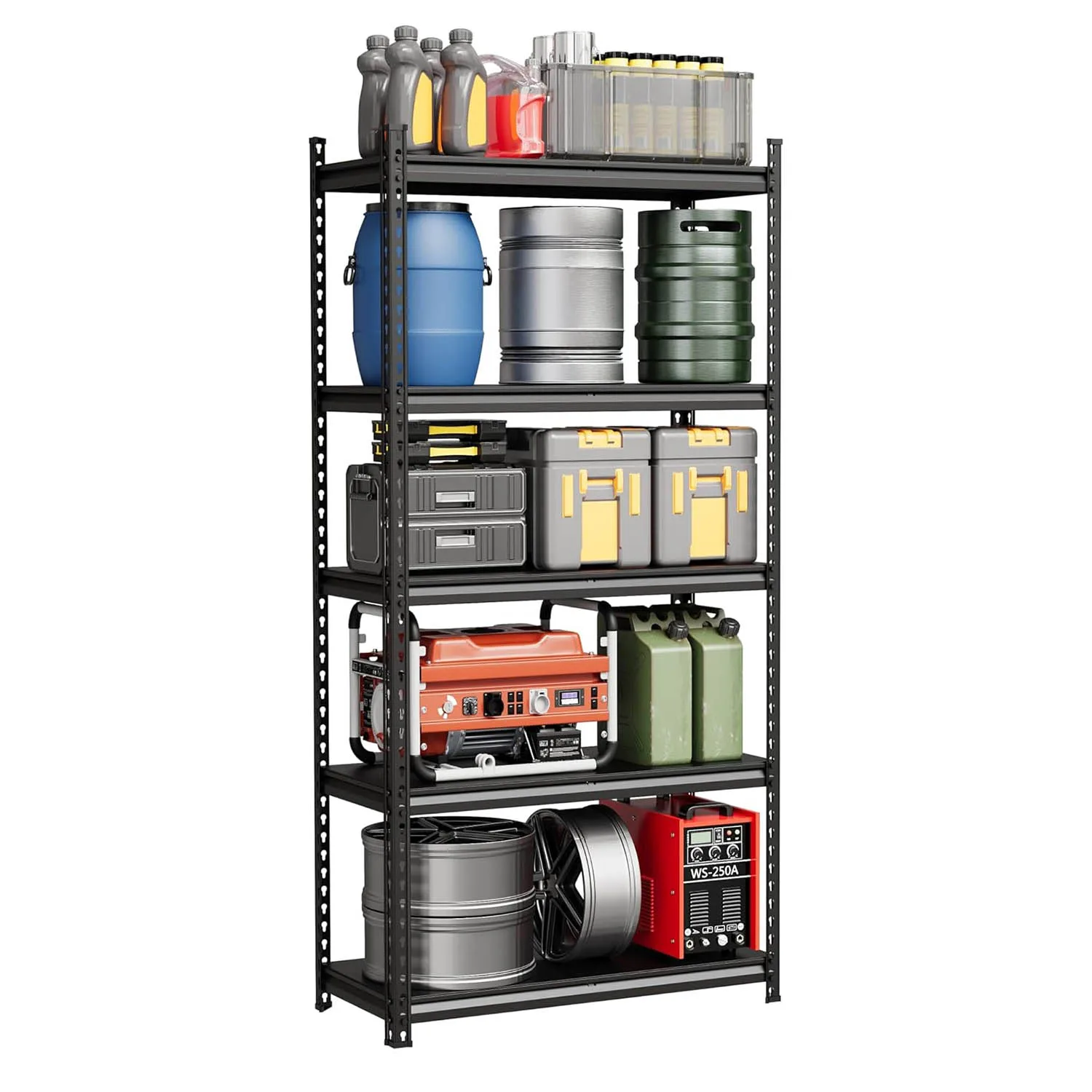 3/5-stufiges Garagenregal, verstellbare Organisation, Speisekammerregale, Mehrzweckregal aus Stahl für Garage, Lager, Küche