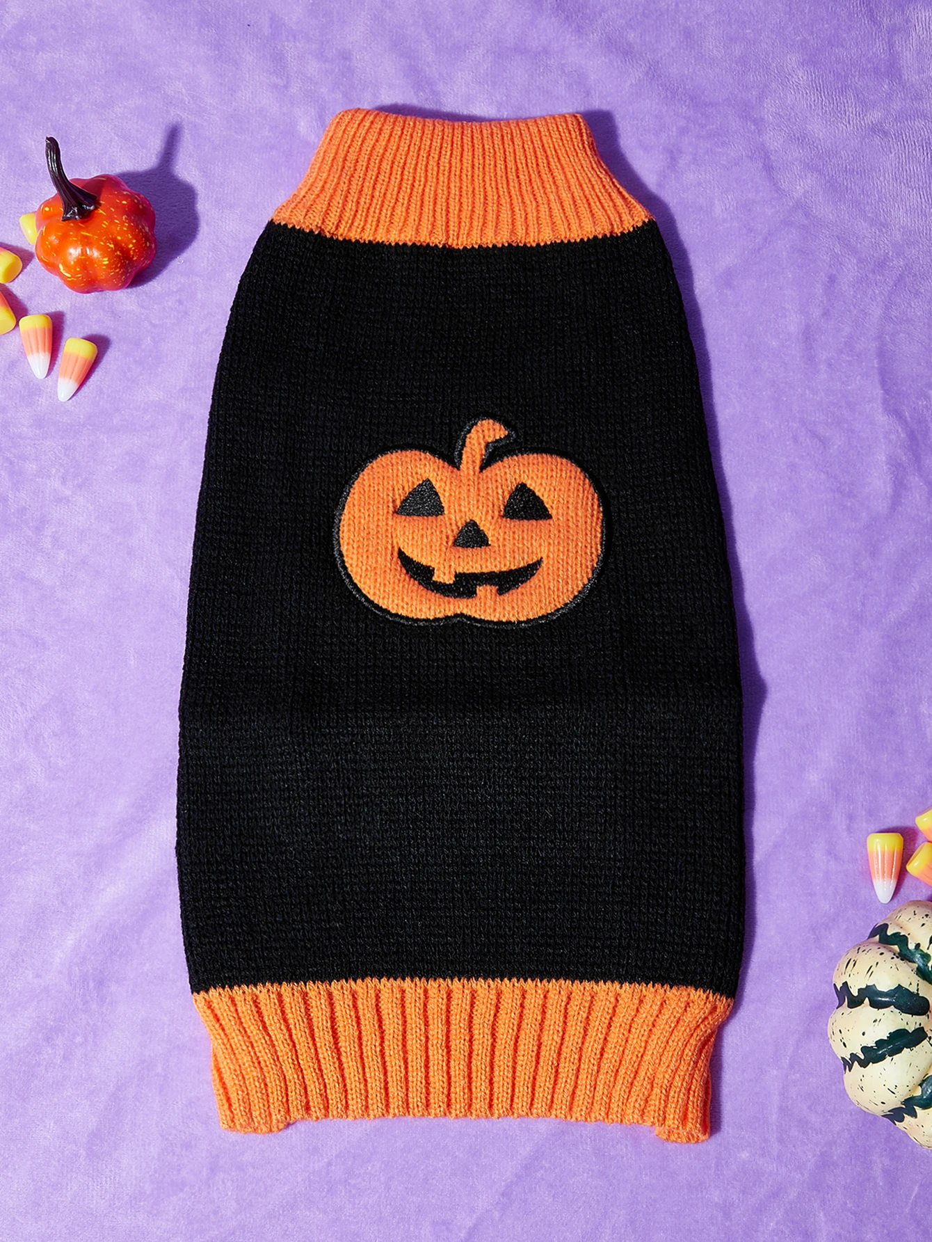 Pet Clothes The Halloween Pumpkin Cat Dog Sweater, Dog Knitwear, Dog Apparel, Pet Sweatshirt