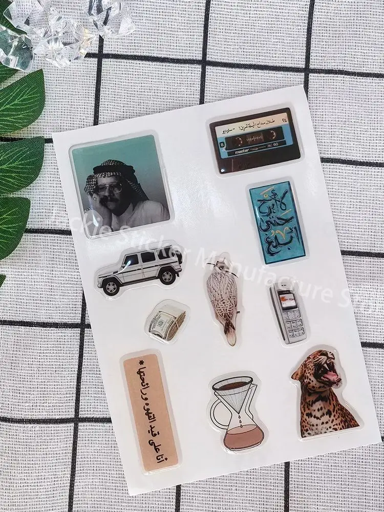 Arabic phone case dome epoxy sticker silicon resin ipad label popular decorative crystal gel logo jelly cute DlY glass shapes 3D