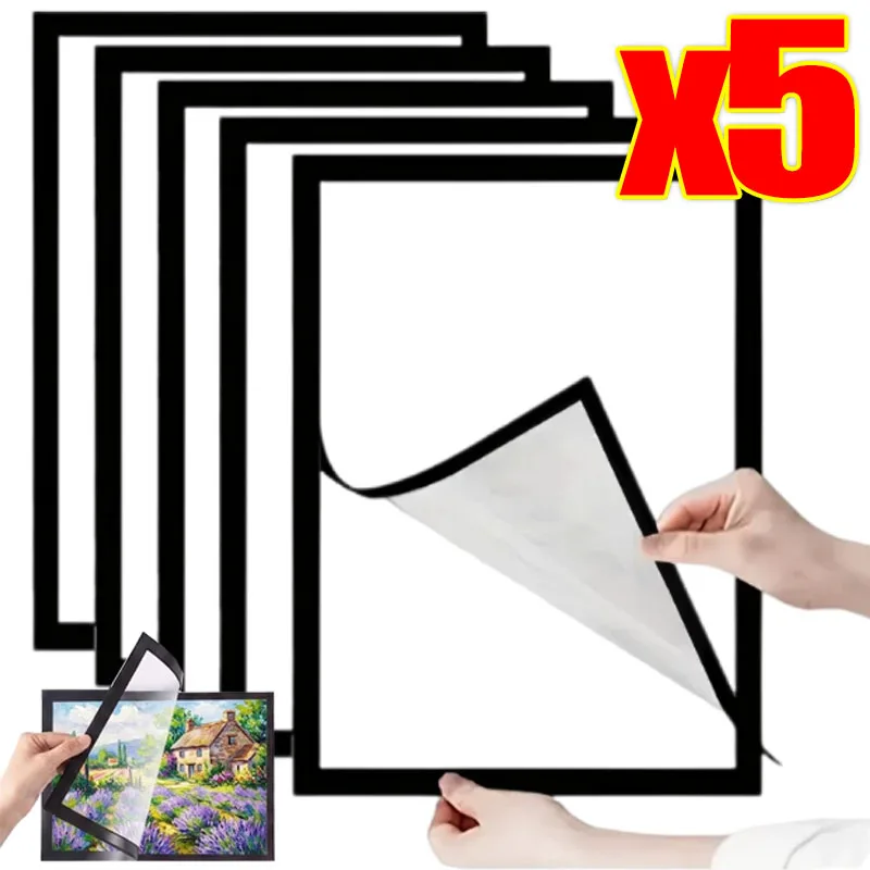 Magnetic A4 A3 Photo Frame Removable Self Adhesive Picture Frame Wall Sticker Poster Notice Cover for Refrigerator Office Home