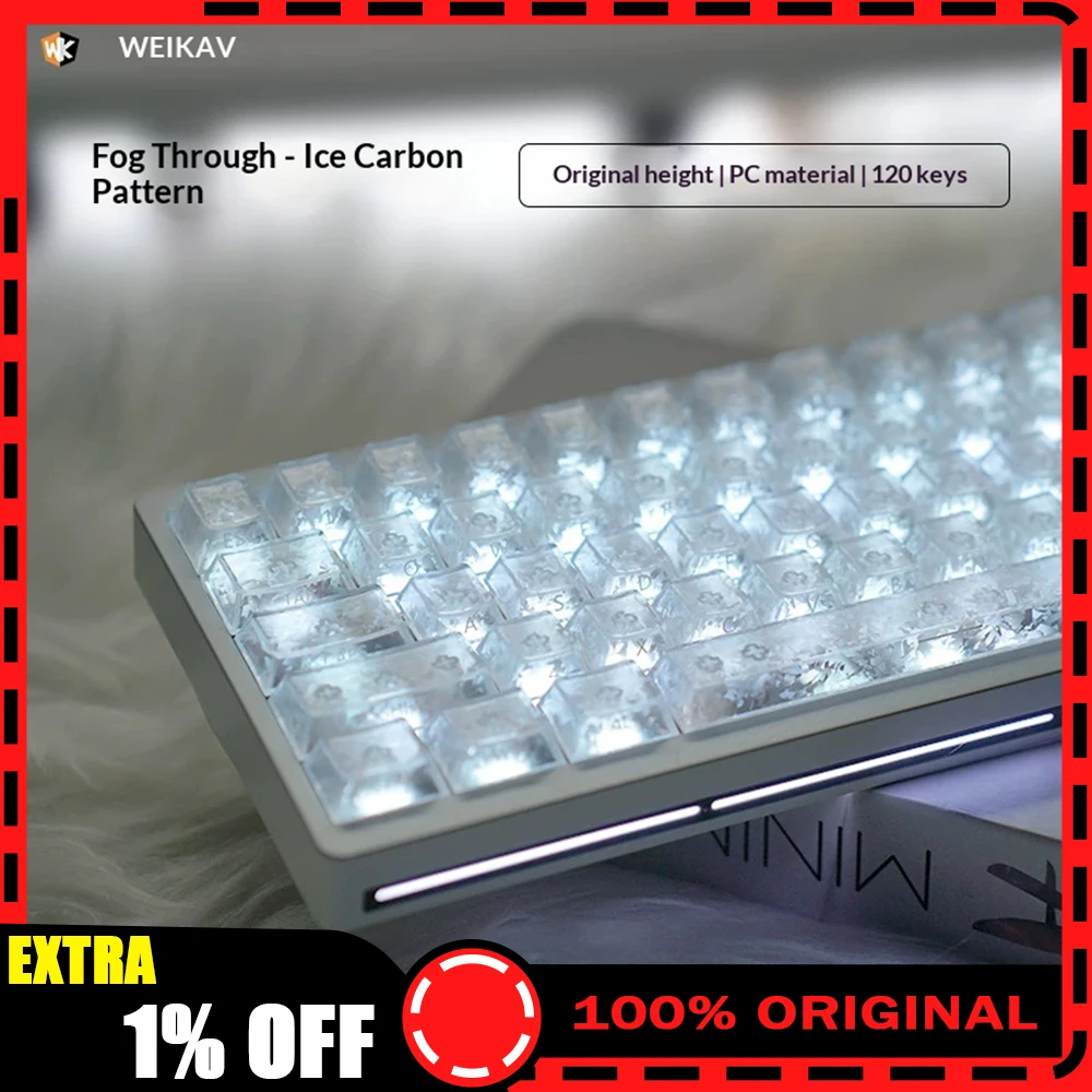 WEIKAV Ice Crack Keyboard keycap Injection Screen Printing Material PC Material Original Factory Height 120 Key Keycap For Gifts