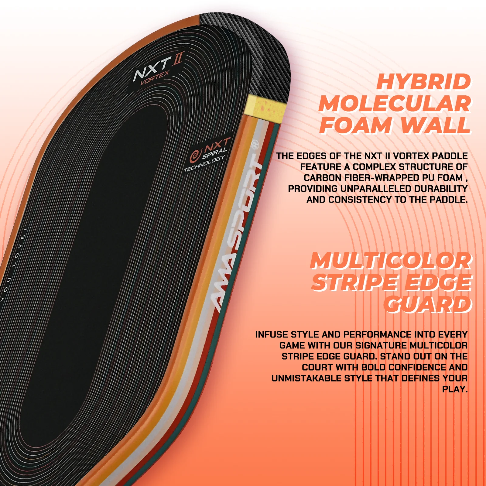 新入荷 ハイテク RTS レインボー 目を引くピクルボールパドル 16MM厚 長方形ピクルボールパドル NFCチップ搭載