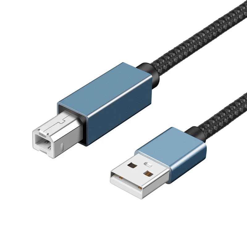 USB TYPE-C USB A maschio A USB B 2.0 femmina cavo stampante intrecciato cavo Scanner 480Mbps midi per Epson HP Canon 1/2/3M