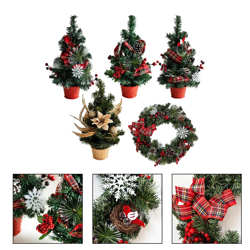 شجرة اصطناعية شجرة عيد الميلاد حفلة عيد الميلاد تعبئة مريحة ديكور طويل الأمد شجرة عيد الميلاد البلاستيكية للمكتب #1