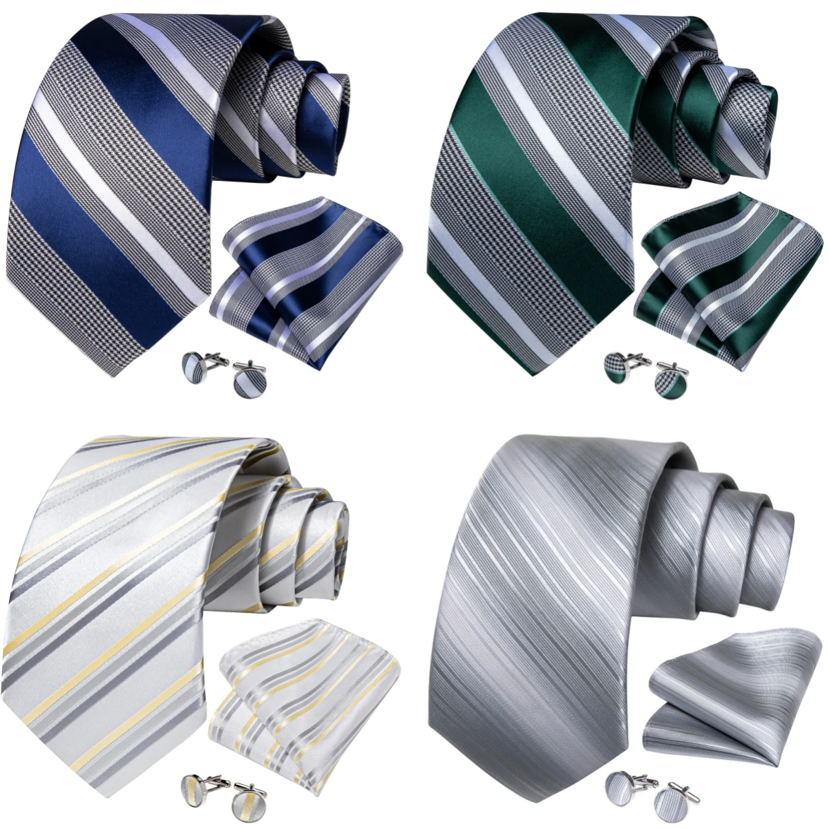 

Мужской жаккардовый галстук из 3 предметов с зажимом и носовым платком, деловой аксессуар для свадебного банкета и рабочего места, формальный костюм