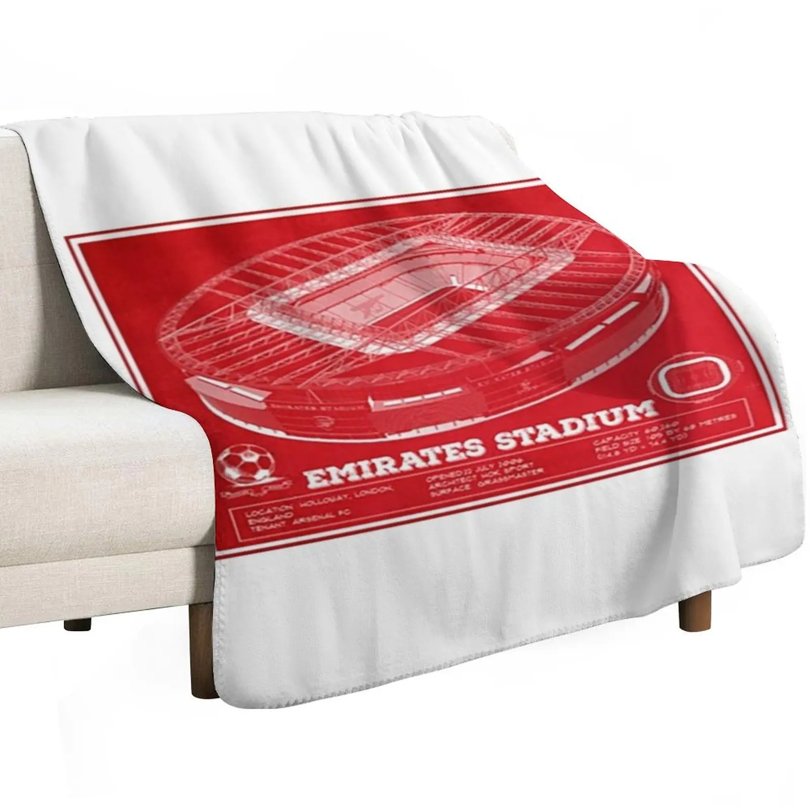 Emirates Stadium Throw Blanket Cozy Warm Blanket for Bed Room Decor
