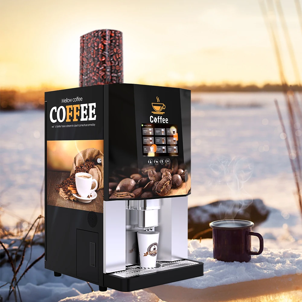Fully Automatic Commercial Freshly Table Top Bean to Cup Coffee Vending Machine
