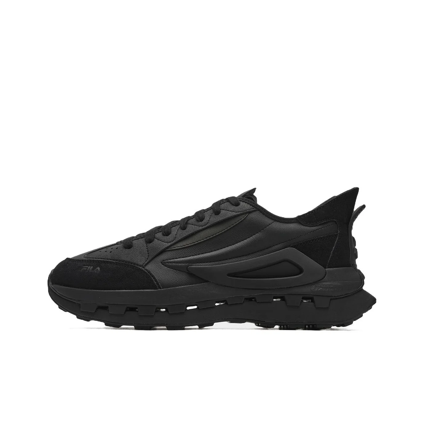 

FILA KM Leather Cushioning Abrasion Resistant Breathable Low top Running Shoes Men's Black F12M413105FBK
