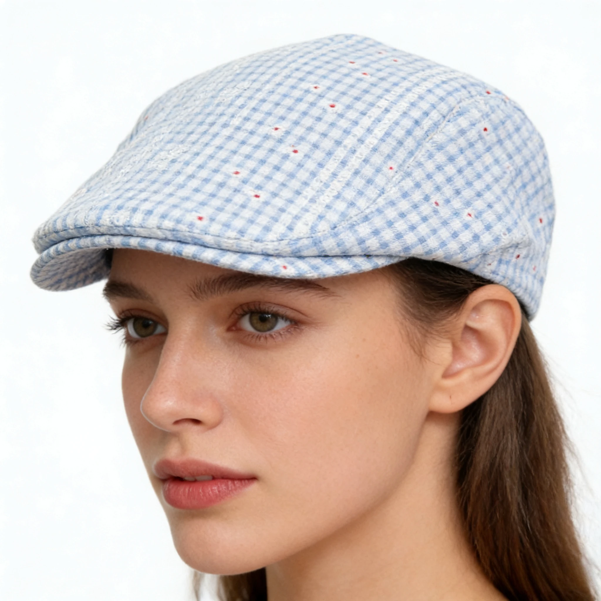 New Korean Style Plaid Summer Forward Beret Hat For Women Fashion Outdoor Casual Best Matched Visor Sunshade Cap Bonnets Gift