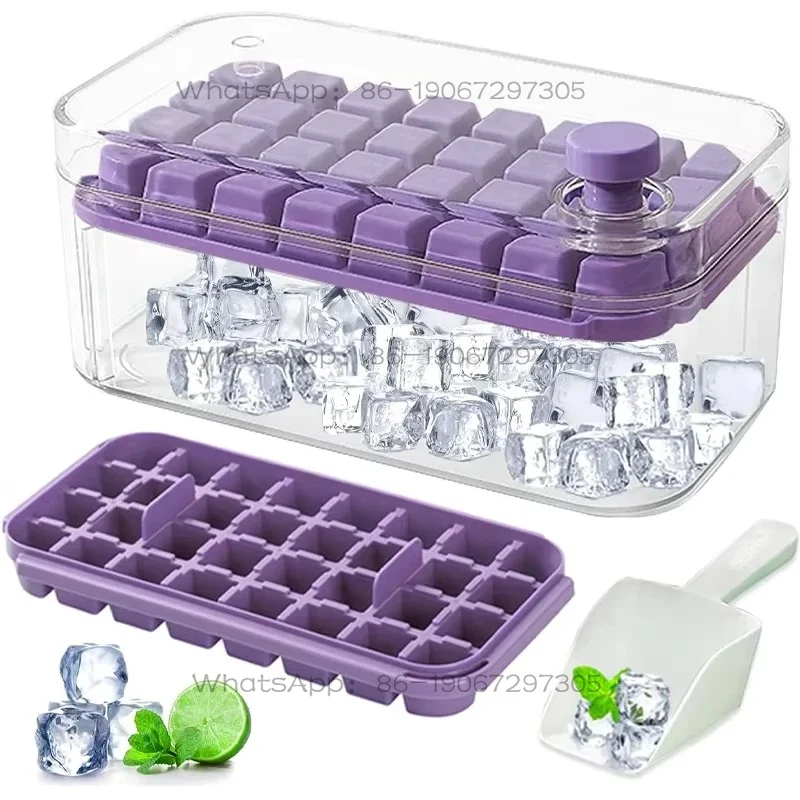 ワンタッチクイックプレス製氷型-蓋付き-大容量食品グレード製氷皿-便利ツール