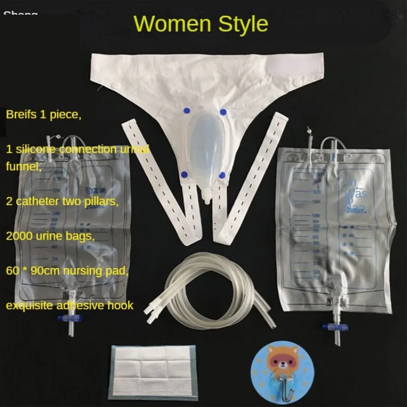 Portable Urinal External Catheter for Men Male Catheter Urine Bag Sheath Reusable Male Female for Urinary Incontinence