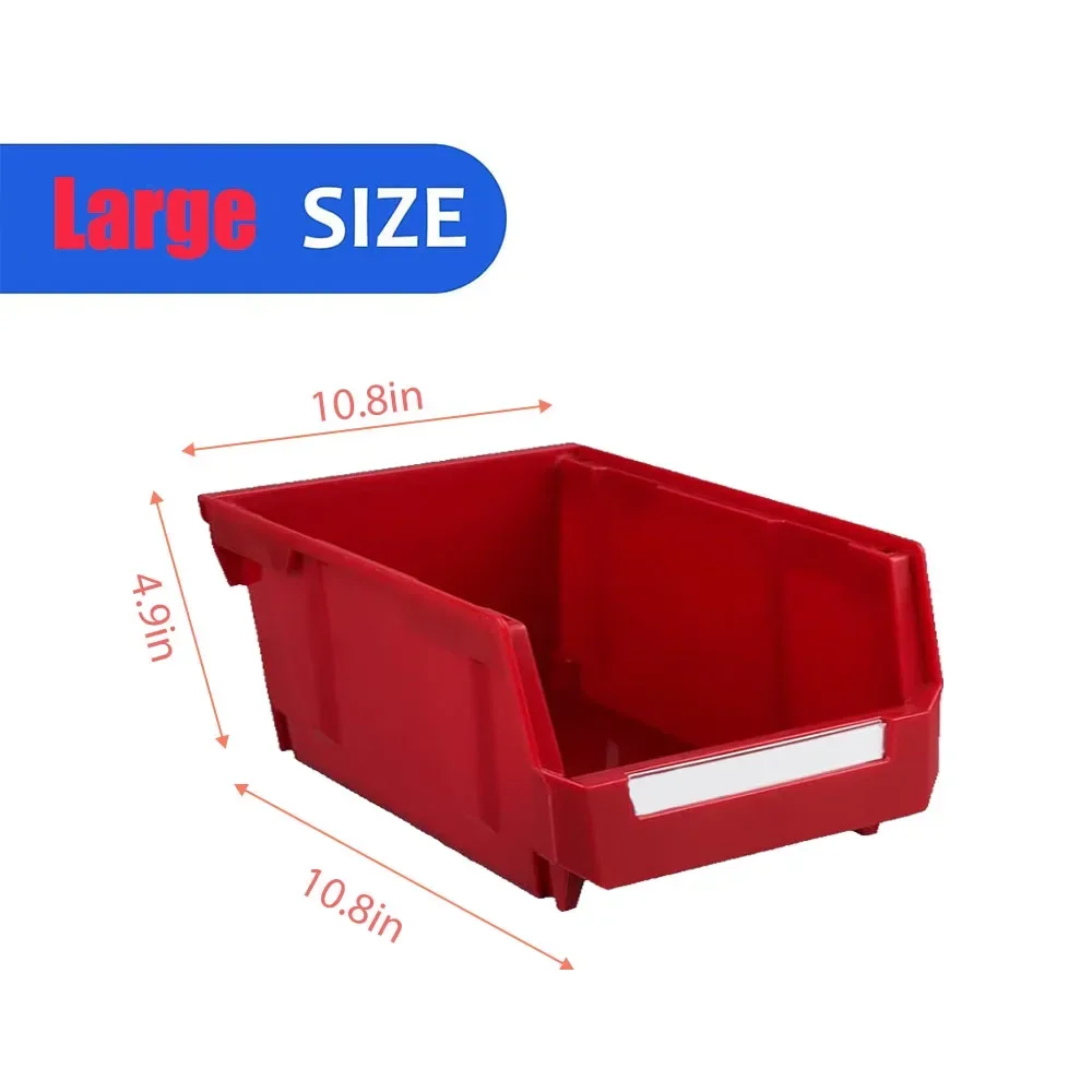 Large Stackable Storage Bins Garage Storage Bins Toy storage bins Workshop storage bins，Screws Bolts Nuts Hardware Parts