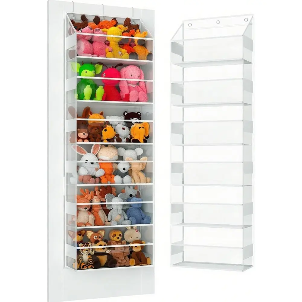 Organizador colgante de 6 niveles con diseño de animales, para juguetes/peluches, organizador para puerta trasera y bolsa de almacenamiento, para baño y habitación infantil