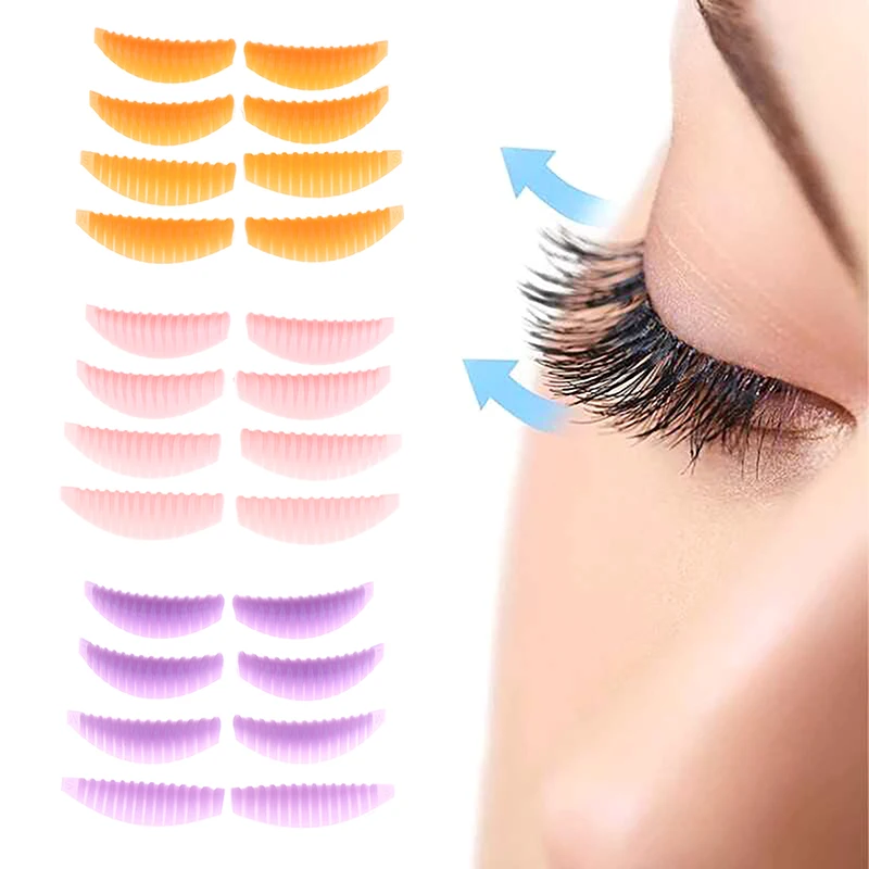 4 pares reutilizáveis almofada de levantamento de cílios almofada de laminação de silicone listra vertical perm hastes 3d cílios extensão modelador ferramenta de maquiagem