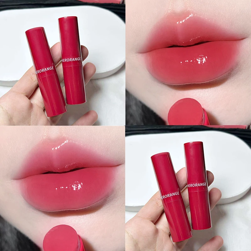 Lápiz labial de gelatina de 8 colores, brillo de labios de cristal sólido, té, rojo, marrón, tinte de brillo de labios, Cosméticos de maquillaje, espejo hidratante, luz de agua, nuevo