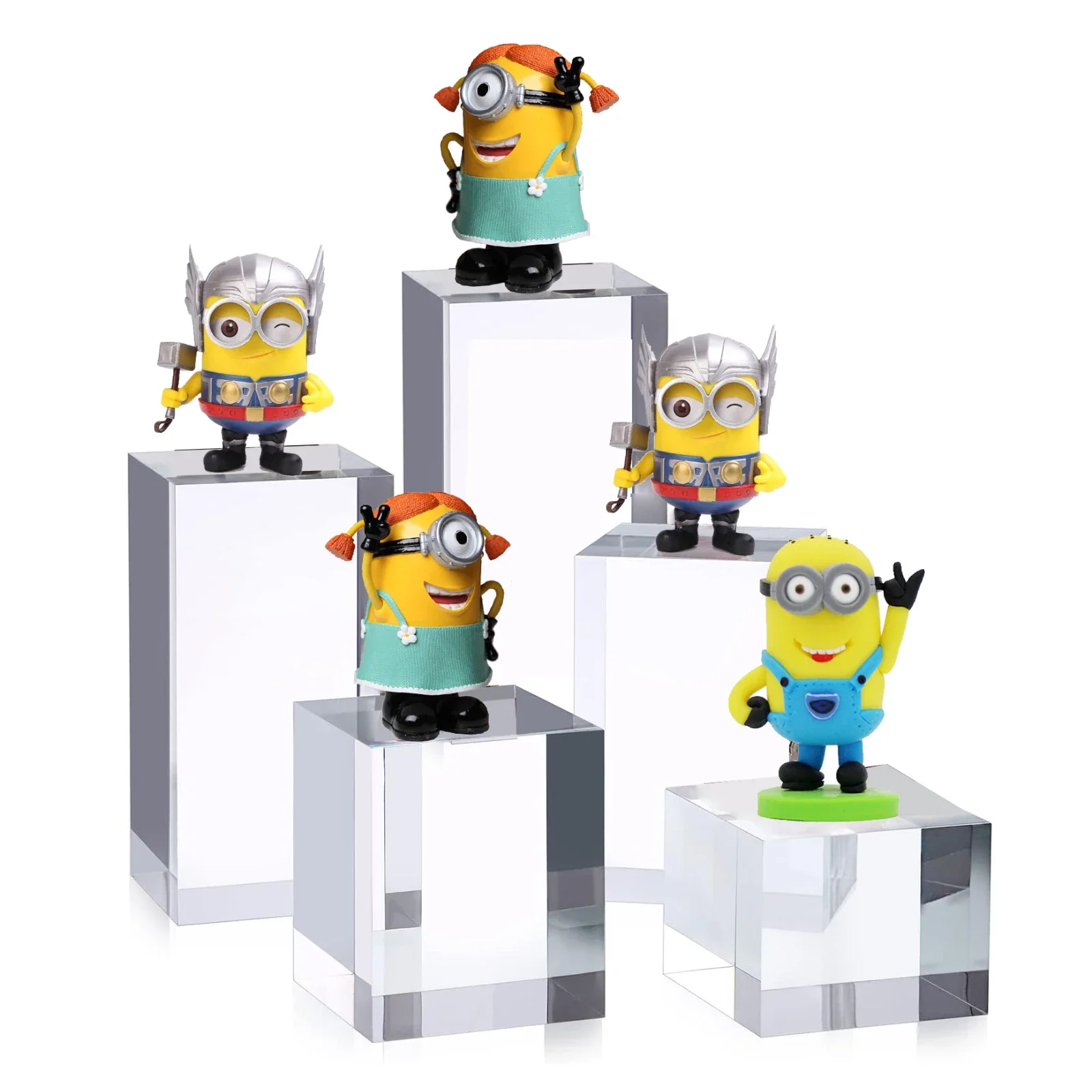 Clear Acrylic Display Riser Jewelry Stand 5 Tiers Round Shape, For Figures Home Ornament Perfume Small Collectibles Display