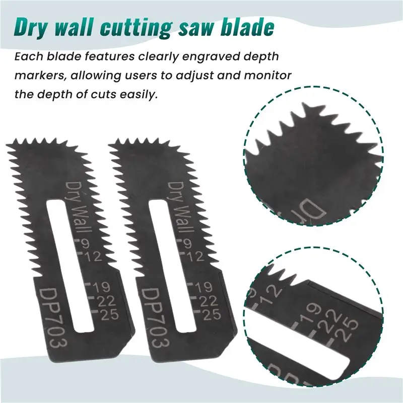 @@AB07 Hot Use 6-Pack Drywall Cut-Out Saw Blades For Cordless Cut-Out Saw, Cuts Drywall Up To 1-3/16Inch Thick (Depth Markings)