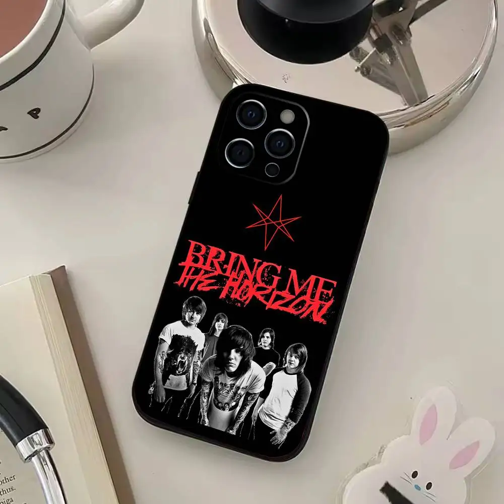 حافظة هاتف Bring Me The H-Horizons BMTH لهاتف iPhone17,16,15,14,13,12,11 Plus، Pro Max غطاء أسود ناعم #4