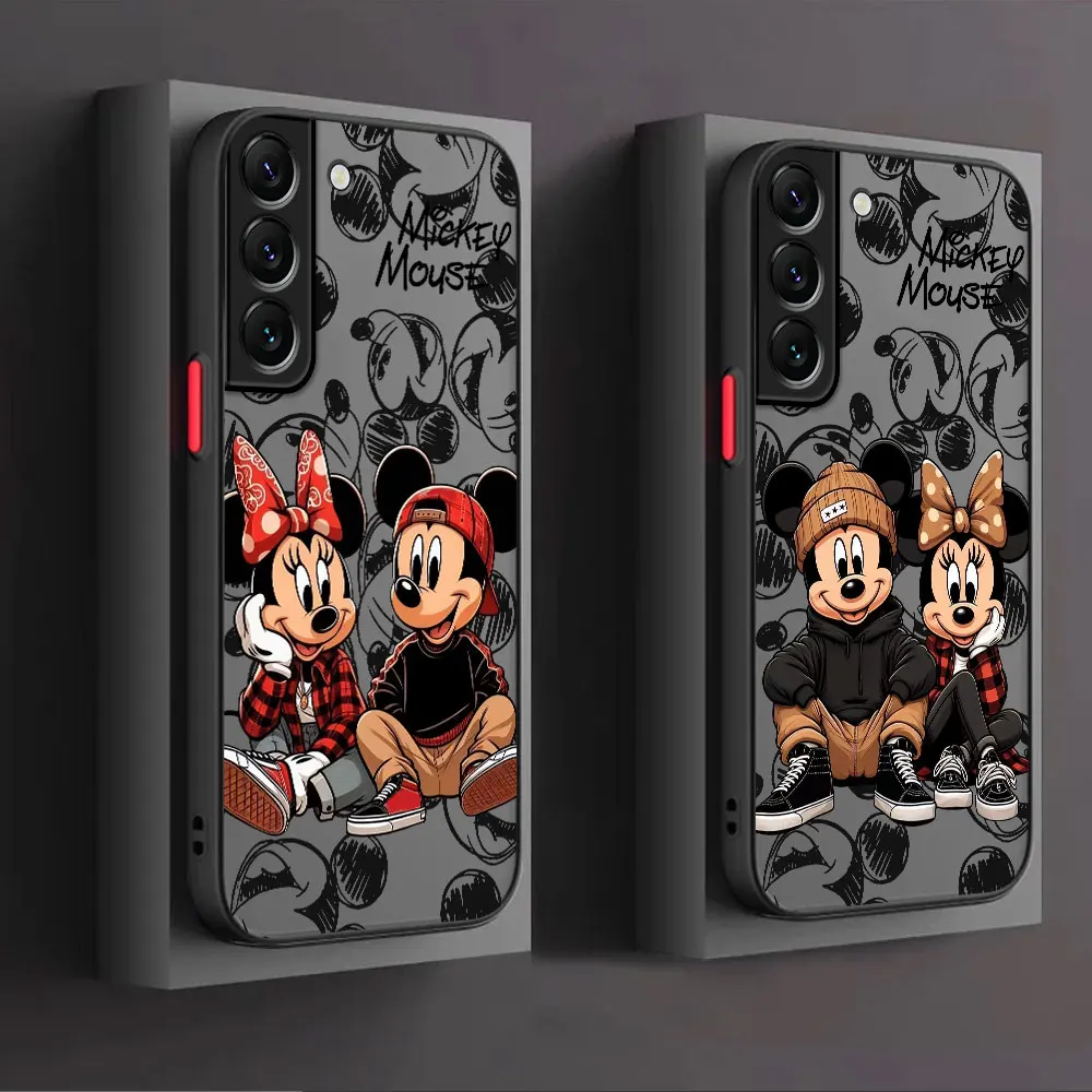 Disney Mickey Minnie Mouse Case for Samsung Galaxy A72 A22 A32 A14 A53 A24 A54 A34 A73 A23 A13 A33 A52 5G Luxury Soft Cover 