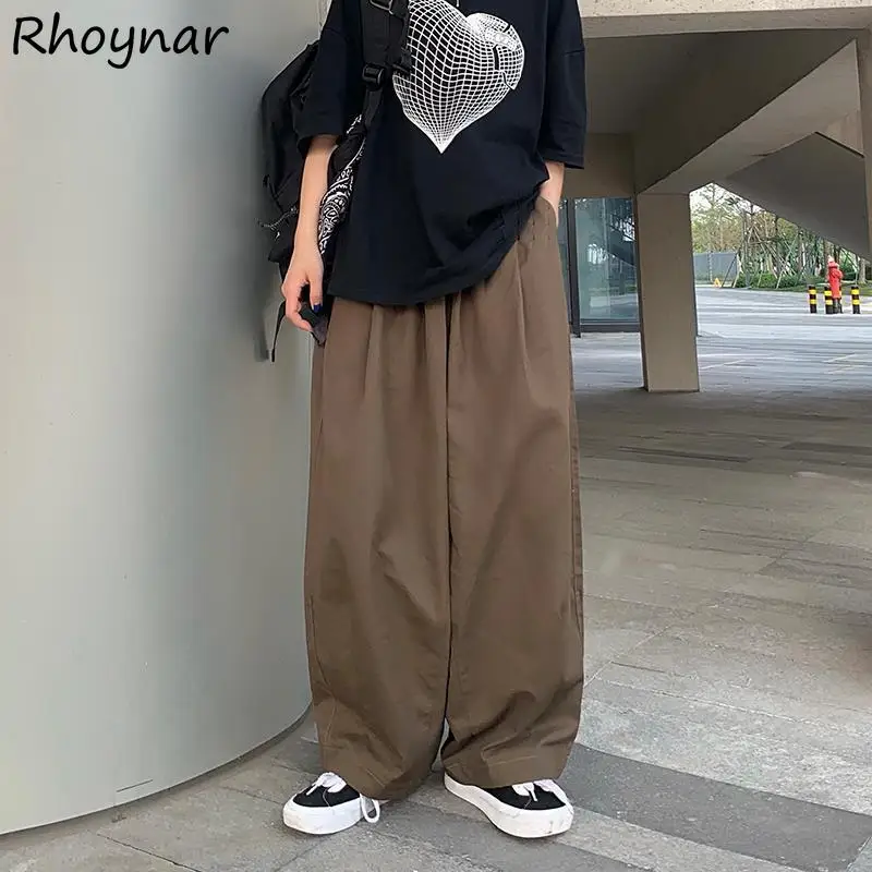 Wide Leg Pants Women Chic S-4XL Solid Casual Clothing Japan Style Students College Boyfriend All-match High Waist Lady Harajuku