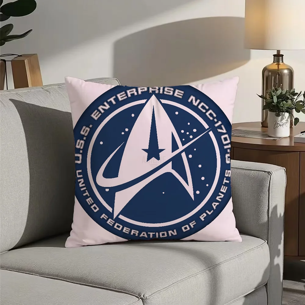 S-Star T-Trek Ship Movie Pillow Case Double Sided Printed Cushion Cover Soft Short Plush Sofa Decorative Home Decoration