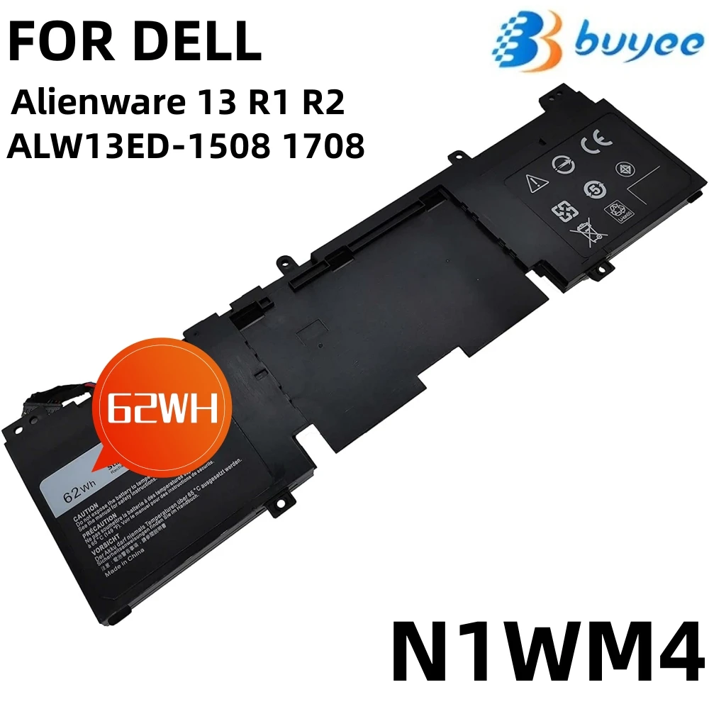 New N1WM4 Laptop Battery Compatible For Dell Alienware 13 R2 R1 AW13R2-10012SLV ALW13ED-1508 1708 Series 2VMGK 3V806 62Wh 15.2V