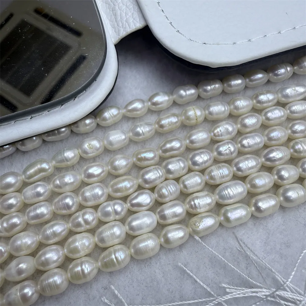 

5-6mm Natural Freshwater Pearl Rice shape Loose Beaded for Jewelry Making Supplies DIY Necklace Bracelet Accessories