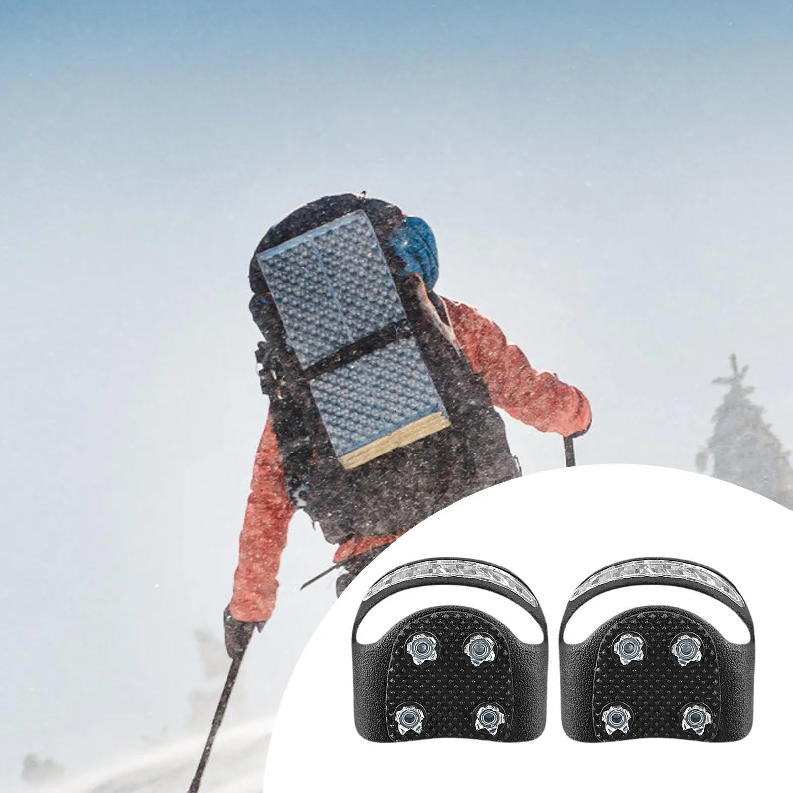 Steel Studs Ice Climbing Crampons Snow Skid Spikes Lightweight Snow Boots Shoe Covers Ice Cleats Snow Grips for Hiking Winter