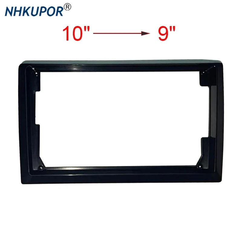 Universal 10 Inch Transform to 9 Inch Car Radio Frame Kit ABS Plastics Shiny Black Fit for Most Car Models