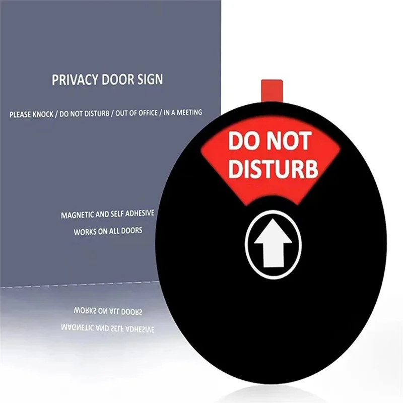 C-Convenient-4PCS Letrero de privacidad acrílico, no molestar/pasta/fuera de la oficina/en un letrero de reuniones, letrero para puerta de oficina (5 pulgadas, negro