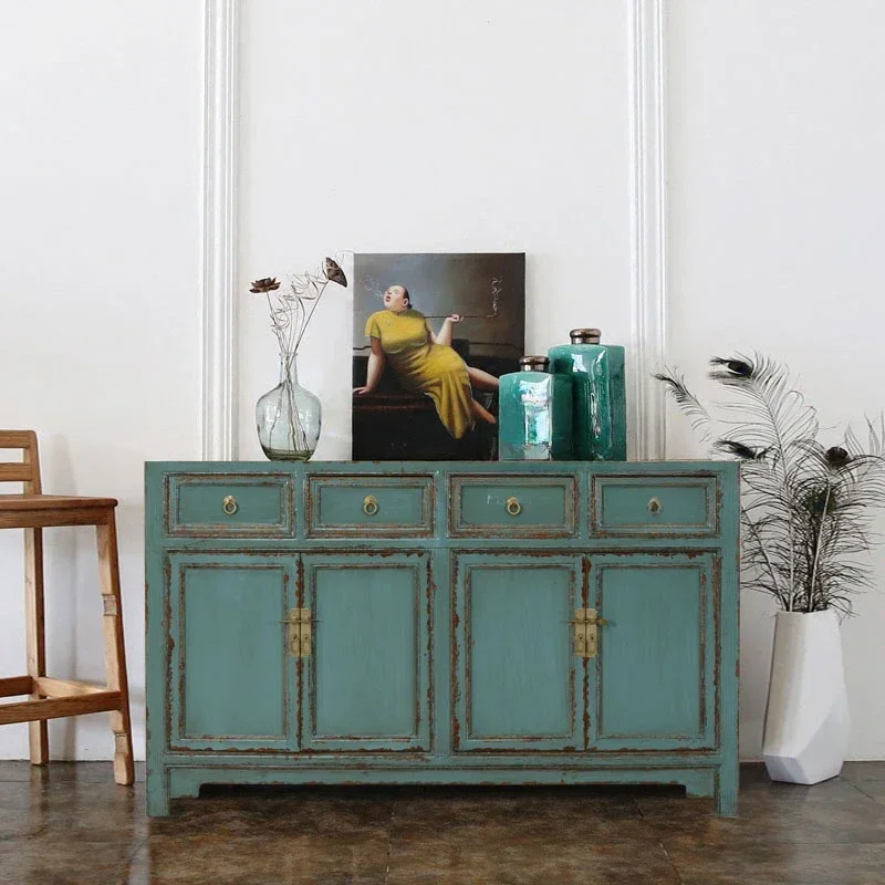 

Furniture Solid Wood Vintage Sideboard Cabinet Furnishings Home Ming-Qing Period Living Room Showcase
