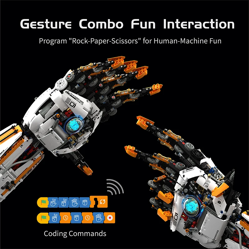 Technical Mechanical Arm Building Blocks High Tech Remote Control Programmable Bio-Mimetic Mech Hand MOC Bricks Toys Adult Gift