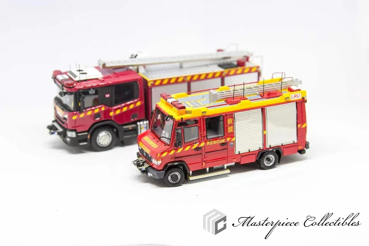 Masterpiece Collectibles 1/76 Hong Kong thin grab fire truck resin car model decoration gift