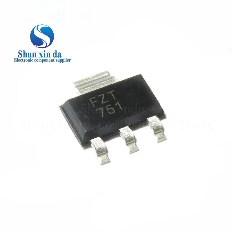 10PCS FZT651 FZT751 FZT651TA FZT751TA SOT-223 3A 60V NPN PNP HIGH PERFORMANCE TRANSISTOR SMD