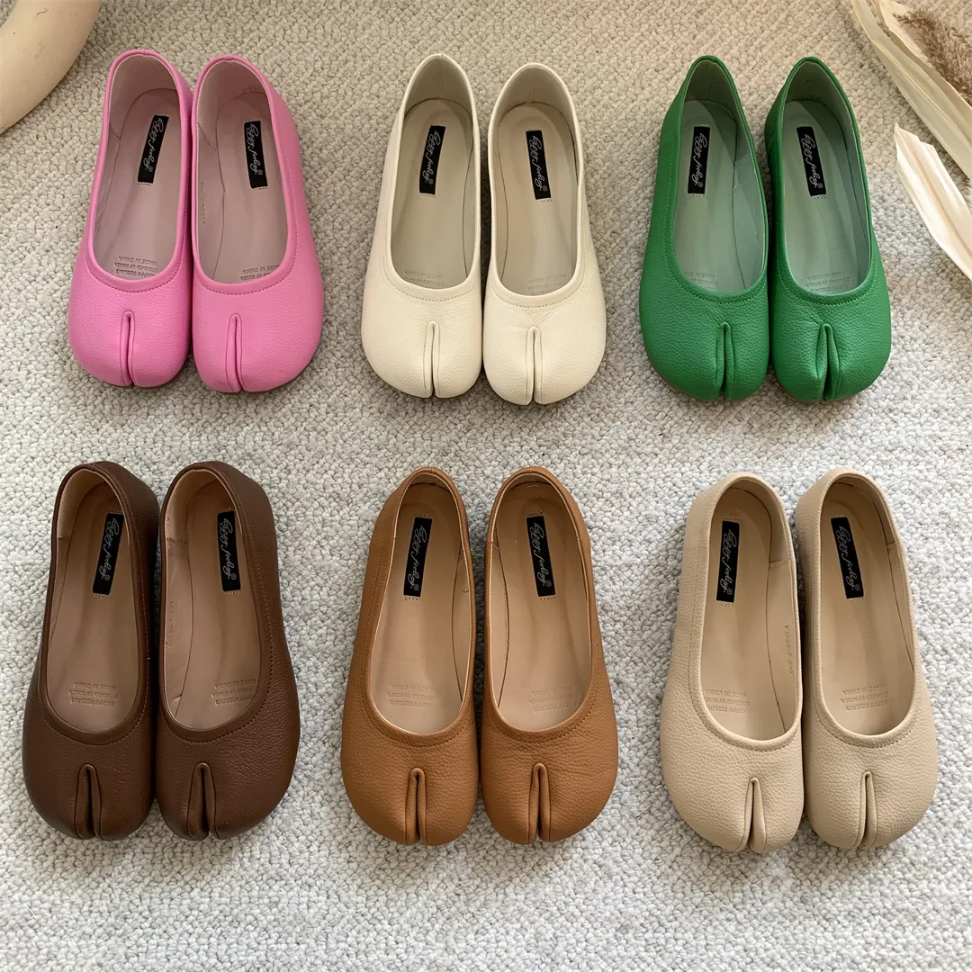 Bailamos Brand New Split Toe Flats Ballet Shoes Woman Slip On Loafers Soft Bottom Moccasins Tabi Ninja Women Casual Shoes Mujer