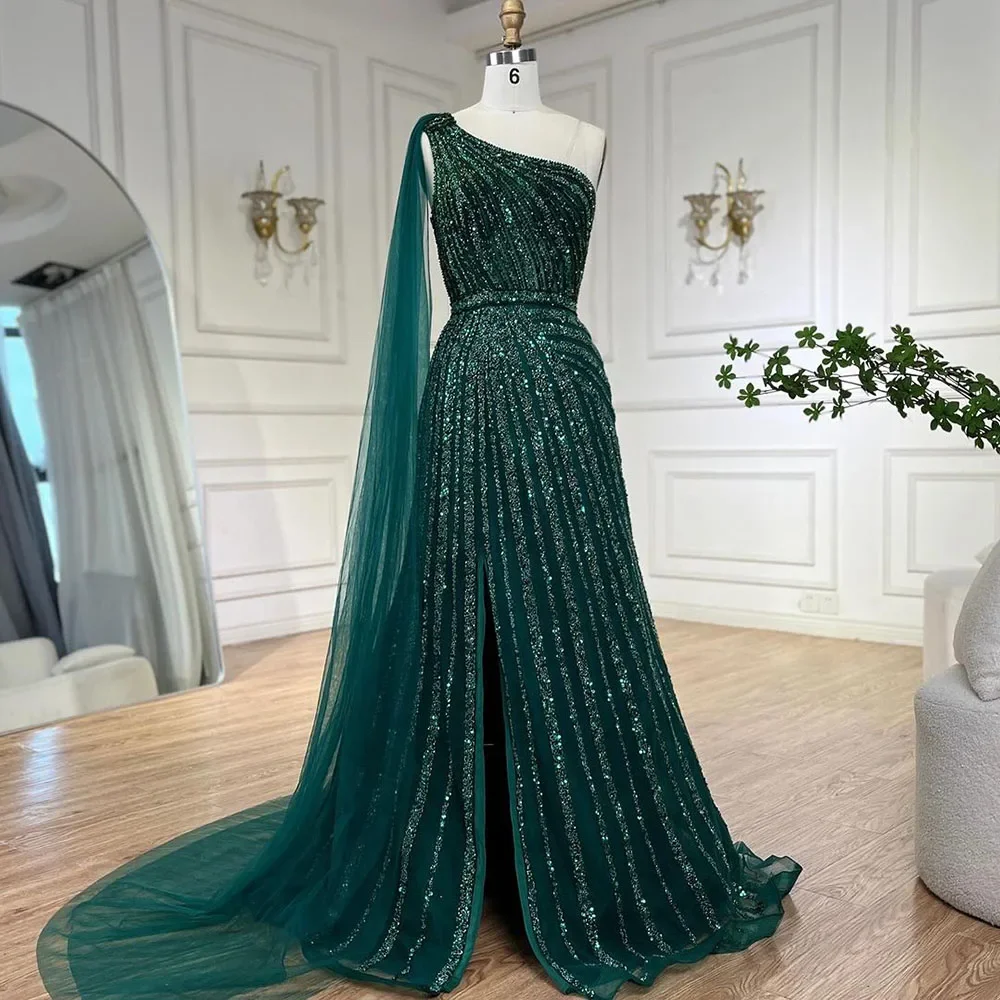 Serene Hill Yellow One-Shoulder Cape Sleeve 2025 Beaded Formal Occasion  Evening Dresses Gowns For Party LA71671 Customized - AliExpress 320