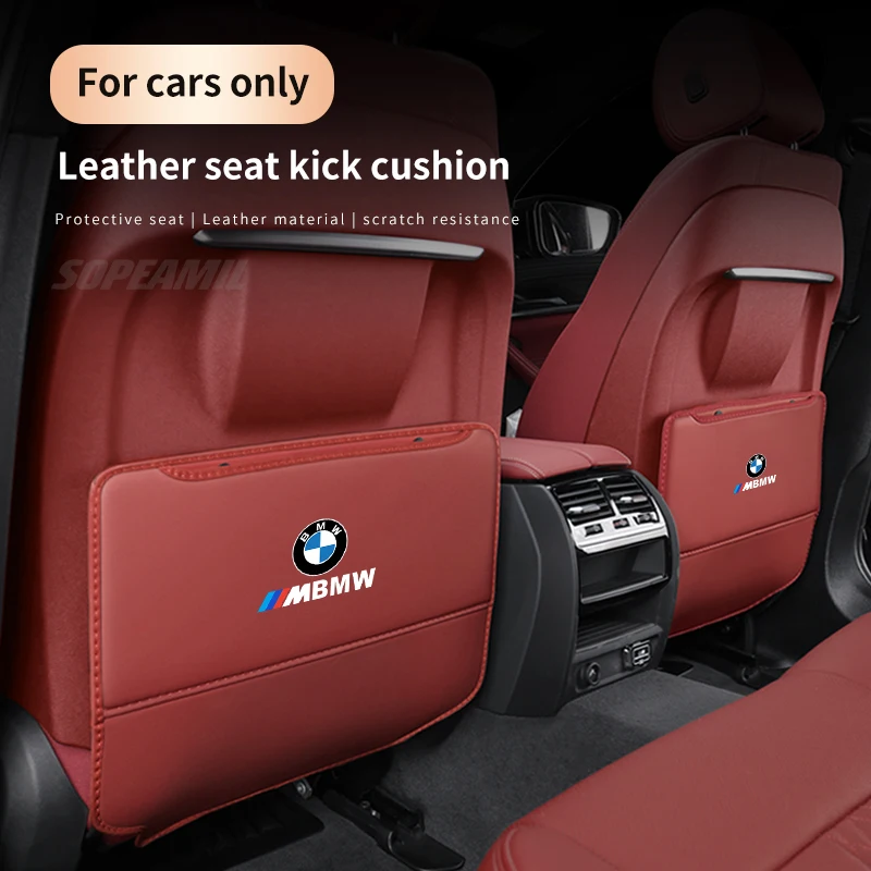 BMW M X1 X3 X5 X6 X7 M3 M4 M5 F10 F15 F25 F30 E36 E39 E46 E60 Car Seat Back Protection Anti-kick Pad Rear Organizer Storage Bag