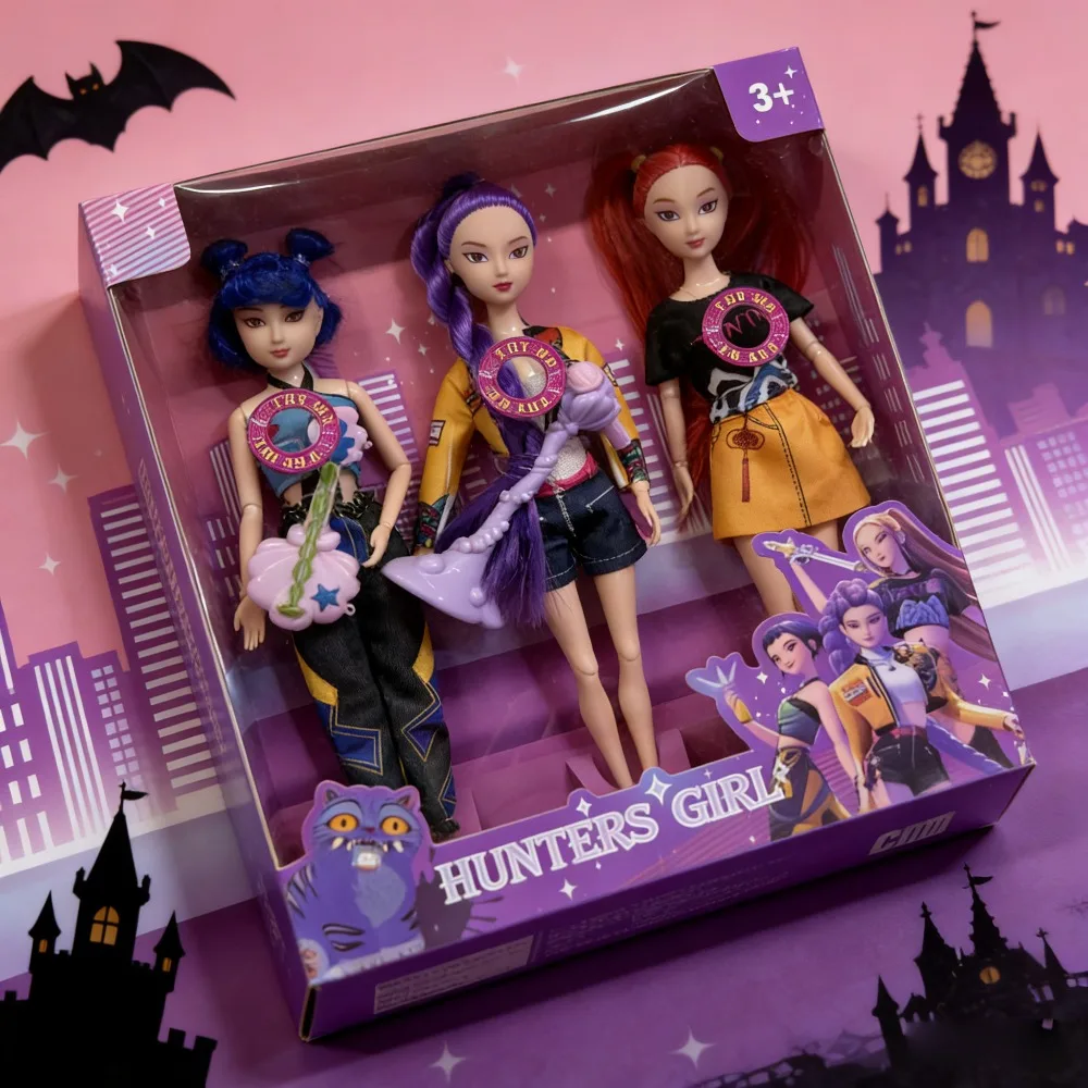 

DIY Kpop Action Figures for Girls - Demon Hunters Rumi Mira Zoey Plastic Dolls, Beautiful Collectible Toy, Ideal Kids Play Gift