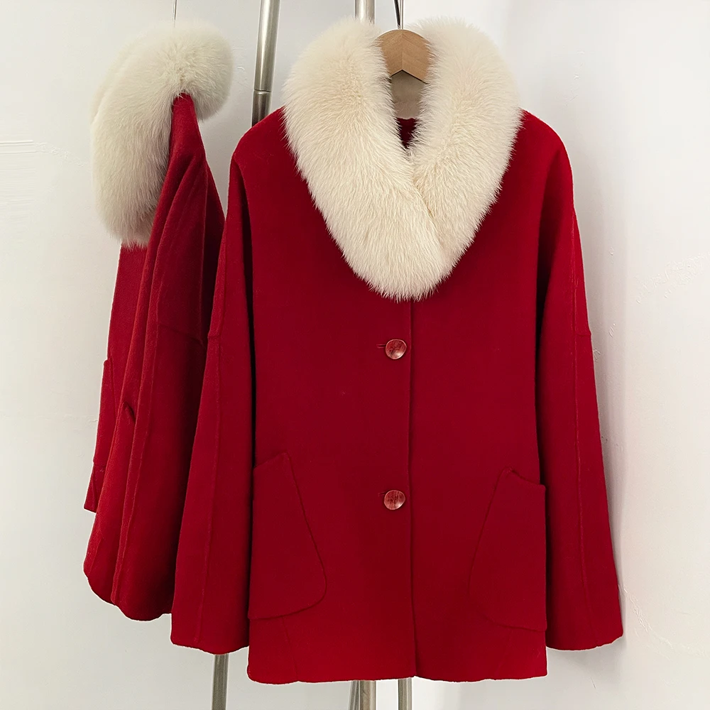 Woman Jacket with Fur Woolen and Trench Coats Winter Clothes Luxury Warm Women's Clothes Korean Style Fashion Winter Woman 2026