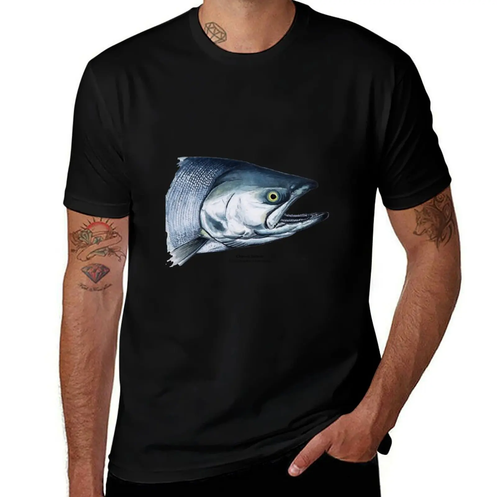 

Футболка Chinook Salmon, мужские футболки, мужские футболки с принтами, футболка