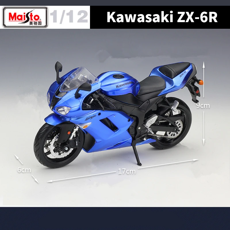 Maisto 1:12 Kawasaki Ninja ZX6R Alloy Racing Motorcycle Model Simulation Diecast Metal Street Motorcycle Model Children Toy Gift