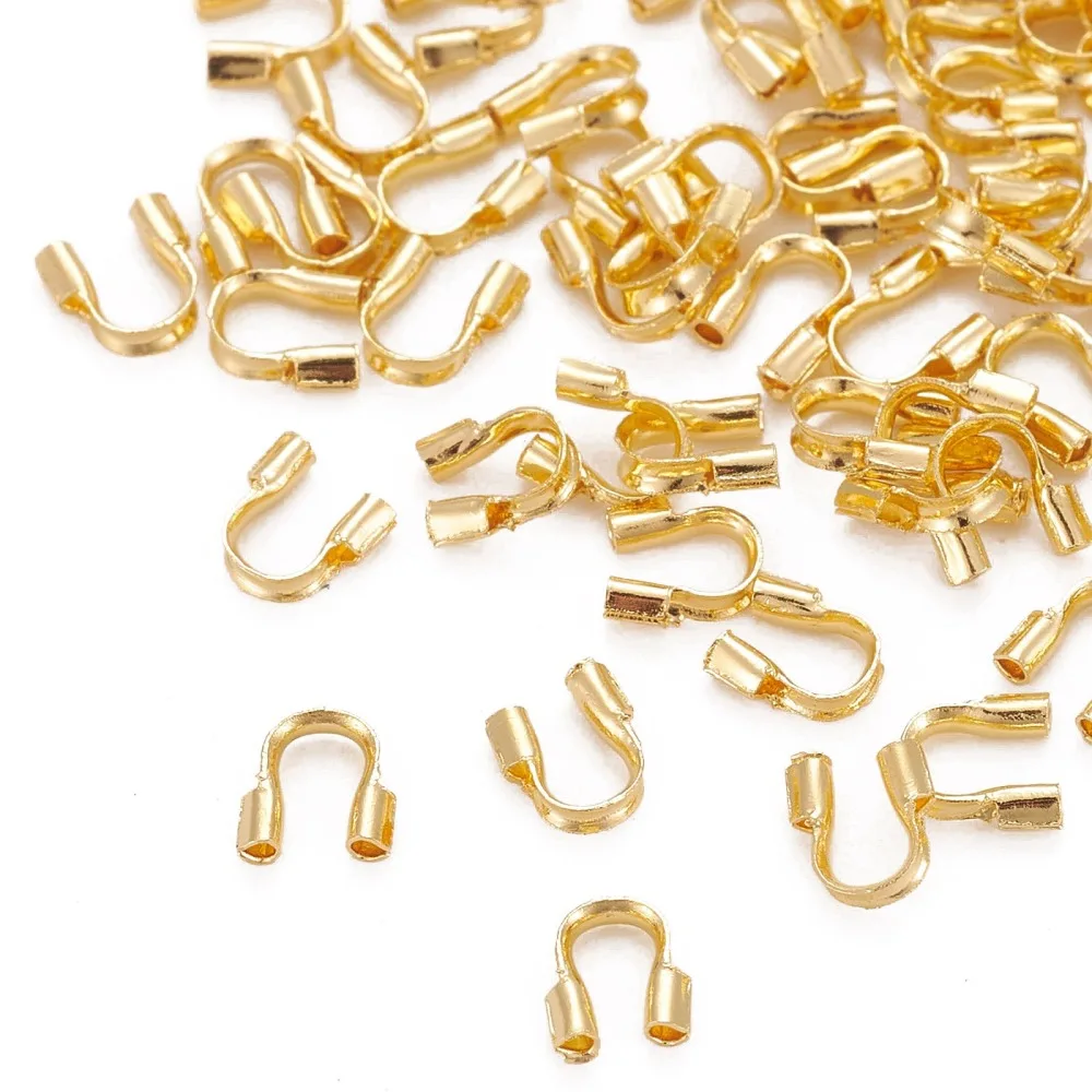 

200pc Eco-Friendly Rack Plating Brass Wire Guardians Lead Free & Cadmium Free & Nickel Free Golden 5x4x1mm Hole: 0.5mm